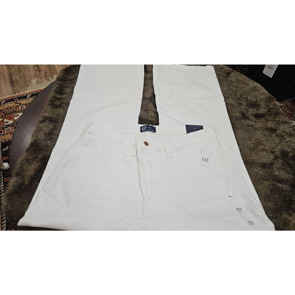 GAP Womens 70s Flare High Rise White Denim Jeans Size 18/34R NWT - Picture 3 of 7